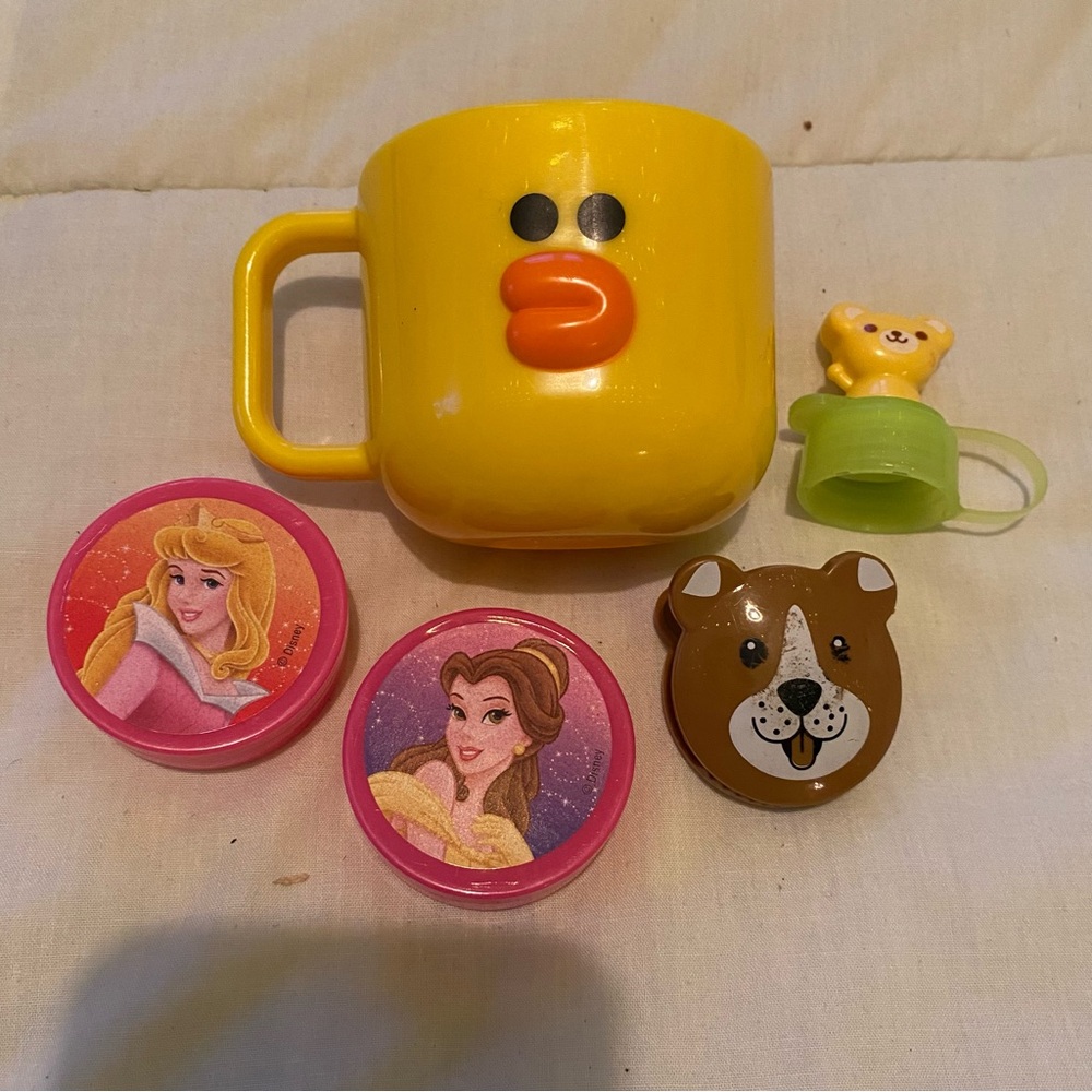 Lot of 5 Kawaii Kitchen Utensil Items - LINE Disney Princess Belle Aurora Bear